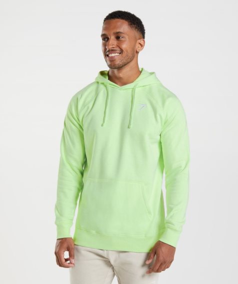 Men's Gymshark Crest Hoodie Light Green | NZ 0SNTPK